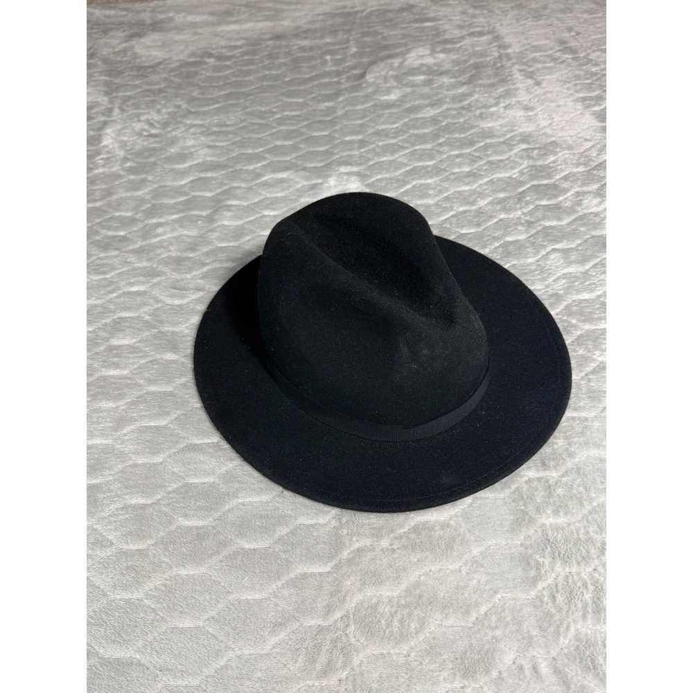 Country Gentleman Wilton Black Wool Fedora Hat Made in USA Water Repellent Med